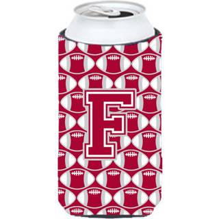 """" Brev F Football Crimson Gray and White Tall Boy Beverage Isulator Hugger CJ1065-FTBC """"