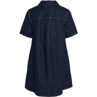 Denim A-line Mini Dress - Blue - 2XS