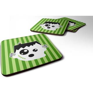 """" Caroline's Treasures Halloween Ghost Frankenstein Foam Coaster Set på 4 3,5 multicolor """"