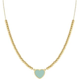 Nomination Emosfere Gold Green Heart Beaded Stainless Steel Necklace - 38cm