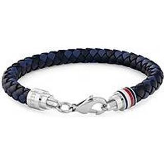 Blue Braided Leather Bracelet
