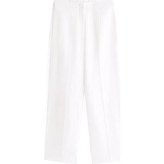 Linen Blend Tailored Straight Leg Trousers