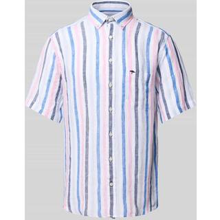 Fynch-Hatton Herren Kurzarmhemd rosa gestreift