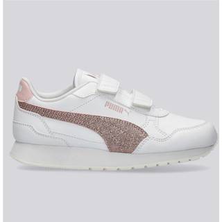 PUMA ST Runner v4 Glitter Sneakers Kids, Shoes, White/Copper Rose/Rose Mauve, 33
