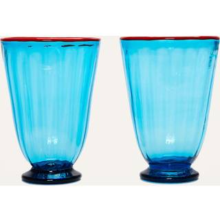 La DoubleJ Glassware - 'Rainbow' glasses, set of two, turquoise in Turquoise 100% GLASS