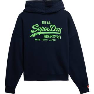 Superdry Superdry Blue Relaxed 100% Cotton Vintage Logo Neon Hoodie