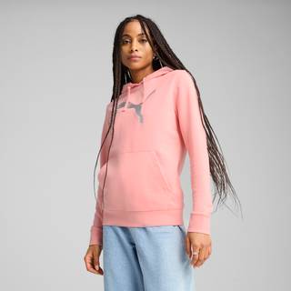 Women&#39;s Puma ESS METALLIC Hoodie, Pink, Size L, Clothing - Metallic Silver - L