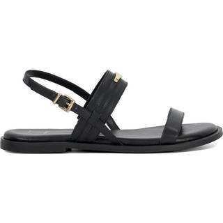Dune London Dune London Black Litton Branded Plate Flat Sandals
