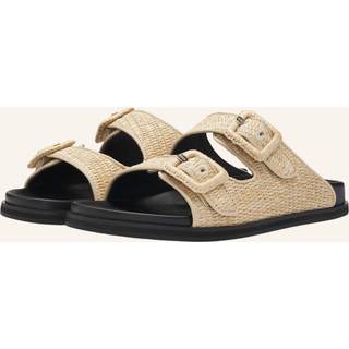 Raffia-sandaler med remme og spænder