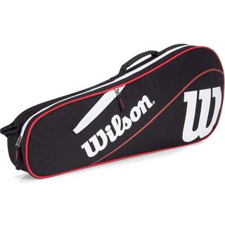 Wilson Advantage III Tre Tennisracket-Taske - Sort/Hvid/Rød, har plads til 3 tennisracketter og separat tilbehørslomme
