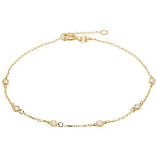 Siersbøl armbånd i 8 kt. guld med cubic zirkonia