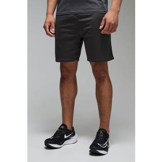 Mens Charcoal Man Active Zip Pockets Stretch 7inch Gym Short