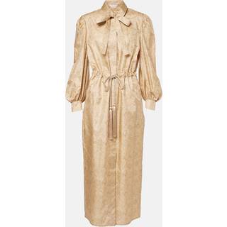 Max Mara Ape belted silk twill maxi dress - beige - L