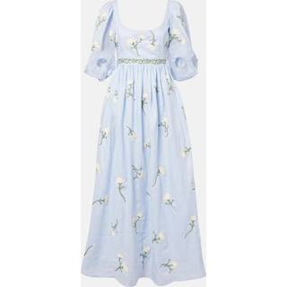 Agua by Agua Bendita Viviane floral linen maxi dress - blue - S