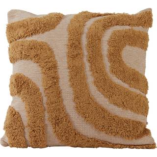 Light & Living Light & Living Tan Brown Sakala Tufted Wave Cushion