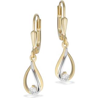Scrouples Ørebøjler cubic zirkonia i 8 karat rød- og hvidguld