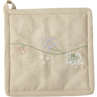 Grydelap med blomster 20 cm x 20 cm