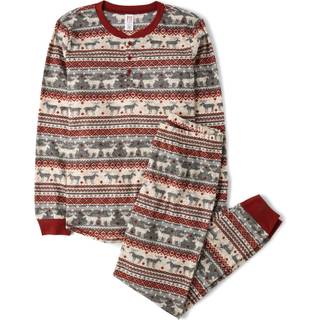 B?rnenes sted baby m?nds familie matchende plaid termiske pyjamas s?tter Winter Fairisle X-Small (voksen)