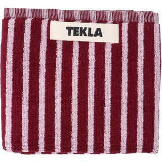 Tekla - Terry Towel - Striped - Red Rose 30x50 - Håndklæder og badehåndklæder - RØD