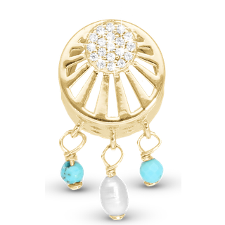 Christina Jewelry Ocean Sunset forgyldt charm til sølvarmbånd på 4 mm