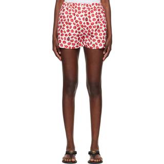 Versace Floral printed silk twill shorts - white - XXS