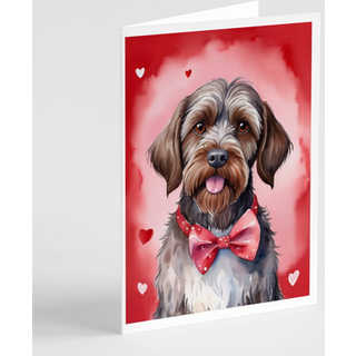 Caroline's Treasures DAC5462GCA7P WireHaired Peger Griffon Mine Valentine lykønskningskort Pakke med 8 blanke kort med konvolutter, finurlig A7 -