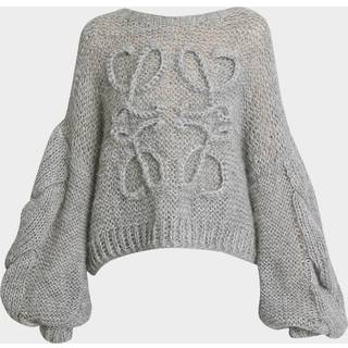 Loewe Anagram open-knit mohair-blend sweater - grey - S