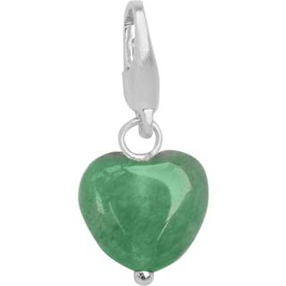 Soft Heart Sterling Sølv Charm fra byBiehl med Grøn Agat