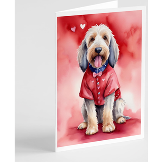 Caroline's Treasures DAC5402GCA7P Otterhound My Valentine lykønskningskortpakke med 8 blanke kort med konvolutter, finurlig A7 Størrelse 5x7 Blan