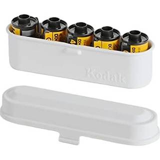 Kodak Film Case - For 5 ruller med 35 mm film - kompakt retro st?lkasse for at sortere og beskytte filmruller (hvid) (film er ikke inkluderet)