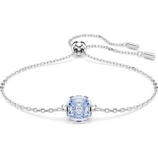 Birthstone Armband, Kissenschliff, März, Blau, Rhodiniert