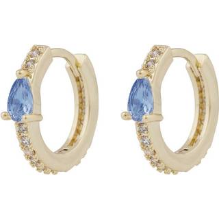 SNÖ Of Sweden Seine Drop Ring Earrings Gold Light Blue Onesize