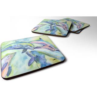 """" Caroline's Treasures 8548FC Dolphin Foam Coasters (Sæt på 4) 3,5 """" ""H x 3,5"" """" W multicolor """"