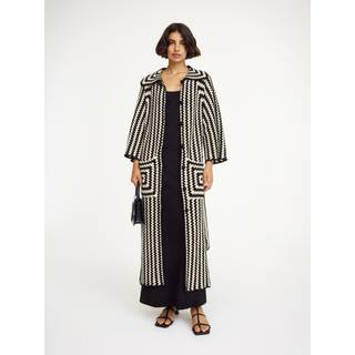 Dina frakke - Crochet Black & White - XS