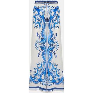 Farm Rio Garden Tiles wide-leg pants - white - S