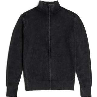 Serrated Full Zip Knitted Cardigan - Dark blue - Men