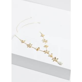 Mood Mood Gold Tone Mixed Flower Linear Y-Drop Necklace