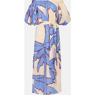 Johanna Ortiz Printed off-shoulder linen midi dress - multicoloured - XS