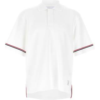 Thom Browne RWB Stripe cotton polo shirt - white - XL