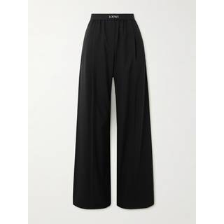 Loewe High-rise wool wide-leg pants - black - XL
