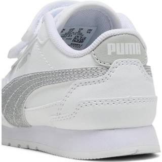 PUMA ST Runner v4 Glitter Sneakers Kids, Shoes, White/Silver/Cool Light Gray, 26