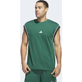 adidas Basketball All-World Sleeveless tanktop - Team Dark Green / Black - XS