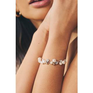 Next Gold Tone Sparkle Pearl Effect Pully Bracelet