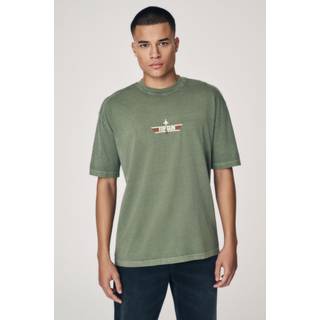 Next Khaki Green Regular Fit Regular Fit Top Gun License 100% Cotton T-Shirt