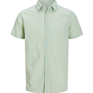 JACK & JONES JACK & JONES Green Linen Blend Short Sleeve Shirt