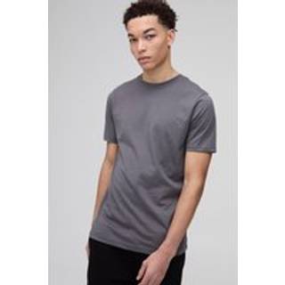 Mens Charcoal Basic Slim Fit Crew Neck T-Shirt