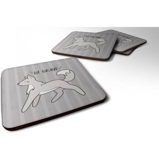 """" Caroline's Treasures BB7472FC Nursery Be Brave Wolf Foam Set of 4 Coasters multicolor """"