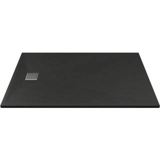 Ekstra flad brusekar til fritstående eller indbygget installation, skærbar i SMC-resin - Sort - 120 x 90 cm - MIRNOSA