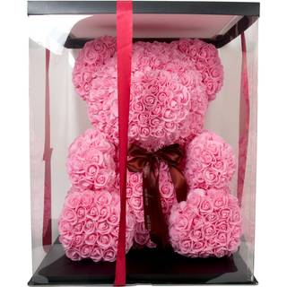 Rose Bear Teddy Bear Cub Pink Forever Artificial Rose Jubil?um Jul Valentines Gave 14 tommer