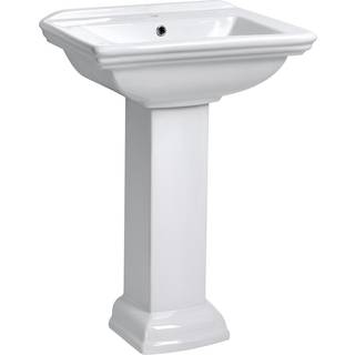 Tvättställ Mayfair Vit 60 cm med Piedestal Vit Blank